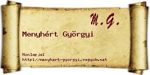 Menyhért Györgyi névjegykártya
